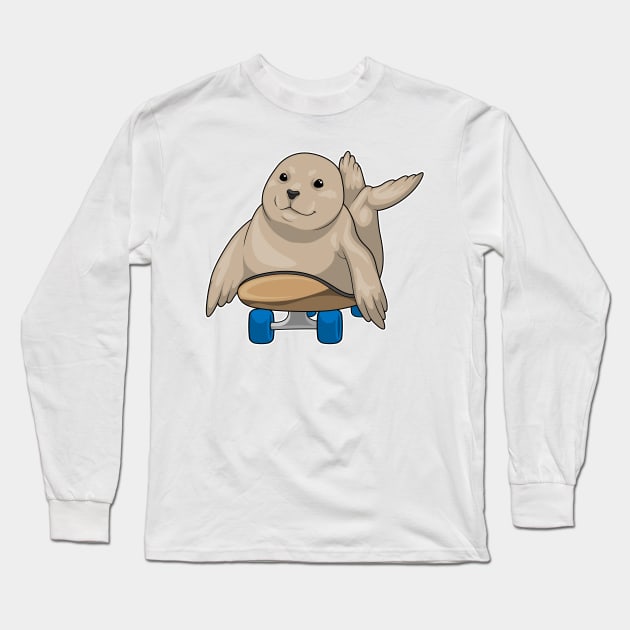 Seal Skater Skateboard Long Sleeve T-Shirt by Markus Schnabel